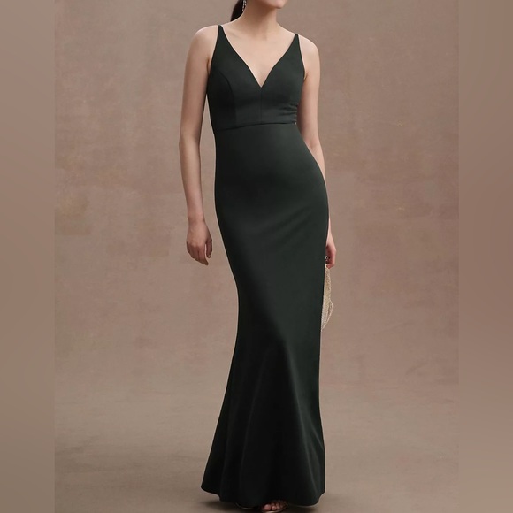 BHLDN Tatum Bridesmaid Dress - Emerald Green - Picture 1 of 5